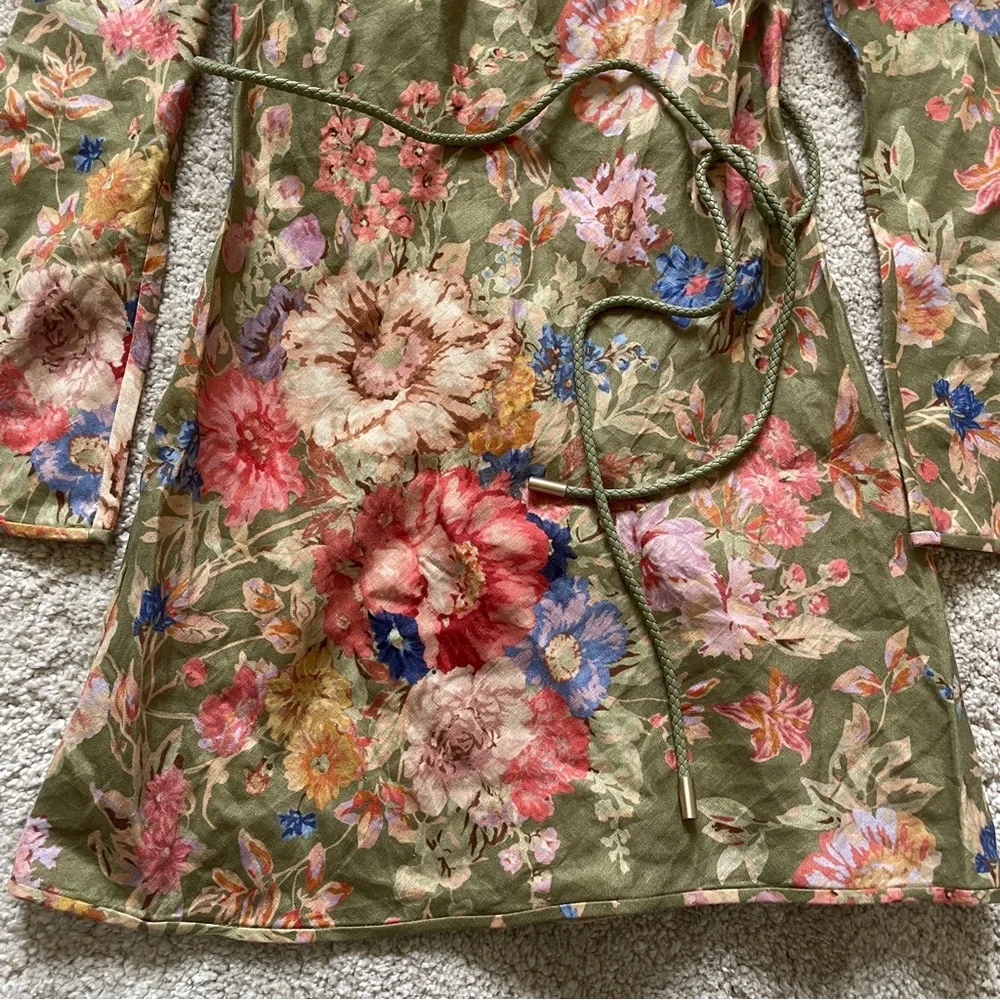 Zimmermann Green Floral Print
Linen August Bias Mini Dress size OP - Picture 8 of 10